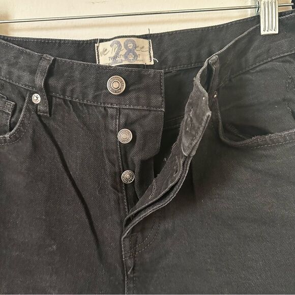 Free People Bren Black Distressed Boyfriend Jeans Size 28 - Picture 6 of 7